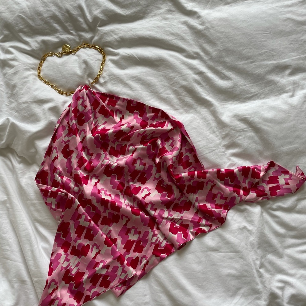 TURU FRENCH silk chain halter top